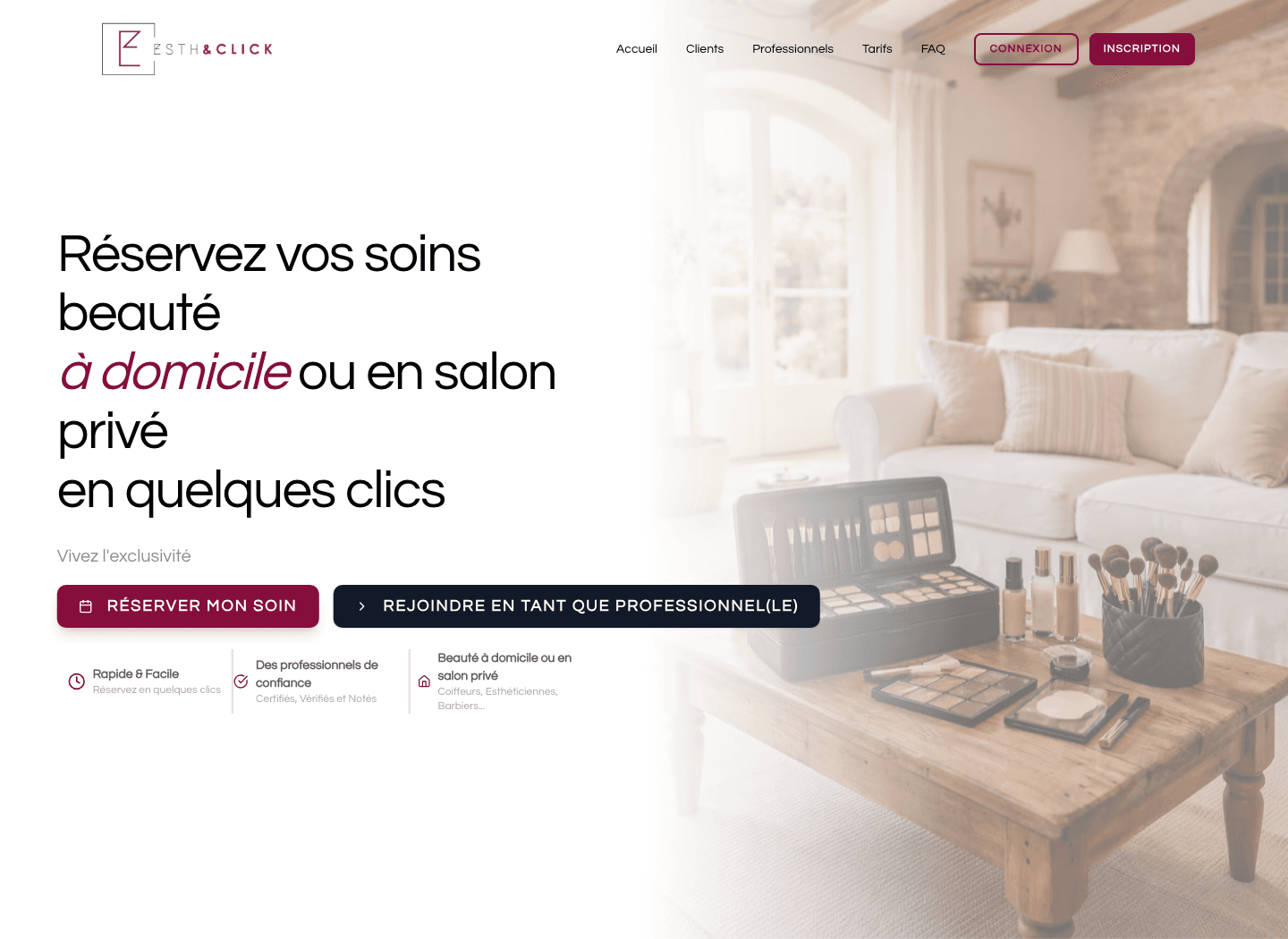 Aperçu du projet Esth&Click réalisé par Jean-Baptiste Vrain